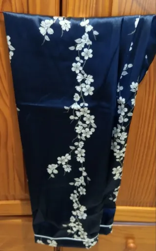 Pijama Raso Floral Azul