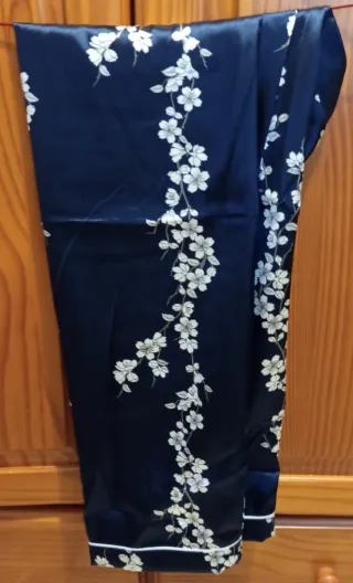 Pijama Raso Floral Azul