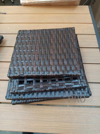 vidaXL Jardineras 3 unidades ratán sintético marró