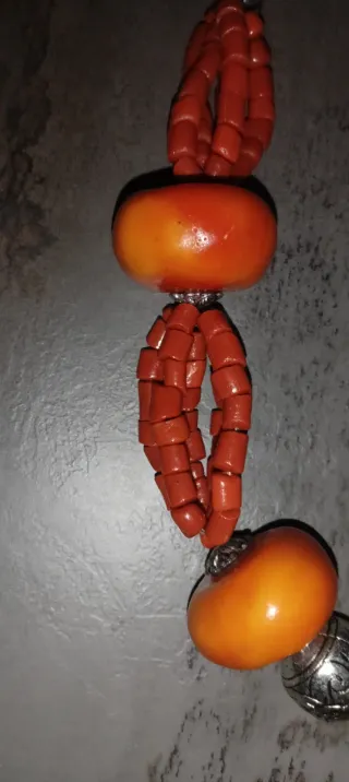 Collana in ambra e corallo vero