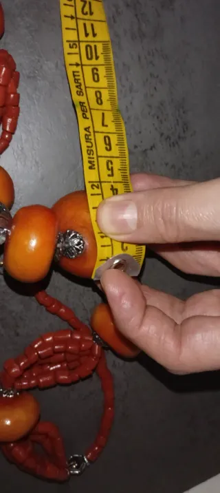 Collana in ambra e corallo vero