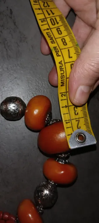 Collana in ambra e corallo vero