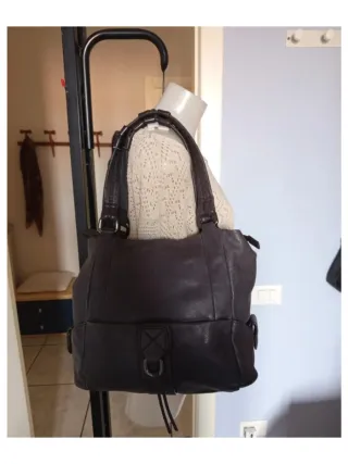 Borsa Luana vera pelle grigio