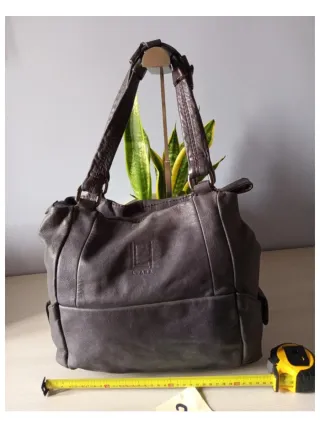 Borsa Luana vera pelle grigio
