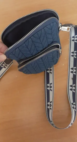 Bandolera Misako azul y plateada