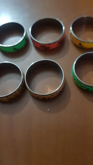 6 anelli in acciaio inossidabile luminosi