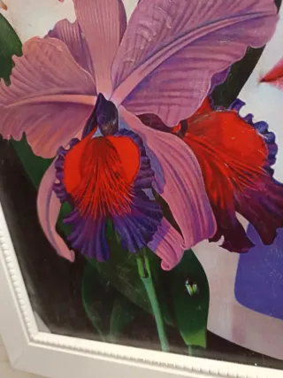 Quadro donna con fiore