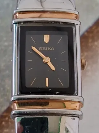 Orologio Seiko Rettangolare Nero Oro