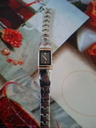 Orologio Seiko Rettangolare Nero Oro