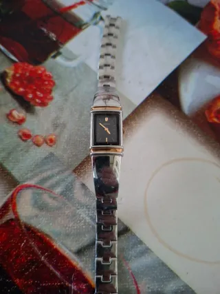 Orologio Seiko Rettangolare Nero Oro