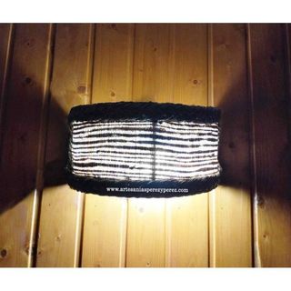 Aplique sin casquillo de esparto y rafia natural