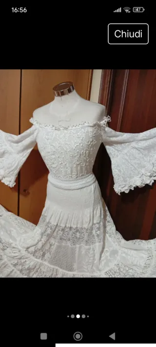 Completo pizzo trine e merletti con sottogonna