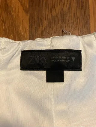 Top Zara Blanco Peplum