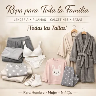 Ropa interior y pijamas para toda la familia