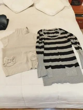 2 Vestidos premamá beige y negro