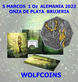🇩🇪 ALEMANIA 1 Oz ONZA PLATA 2023 BRUJERIA RITUAL