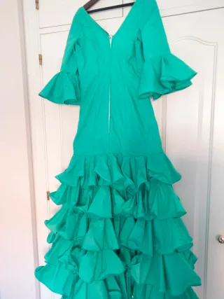 Traje Flamenca Verde Agua 10-12 Años