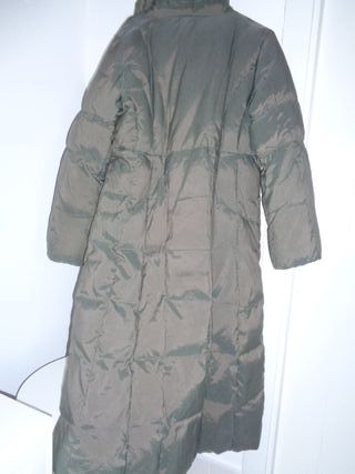 Abrigo largo anorak mujer talla 40 verde