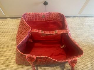 Bolso Tote color Rosa cocodrilo de Blanco