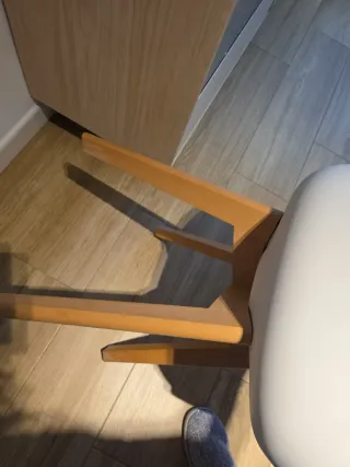 Silla de comedor blanca y madera