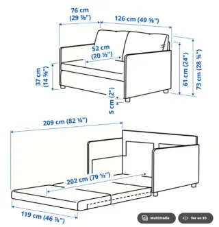 Divano letto Skiftebo giallo di Ikea