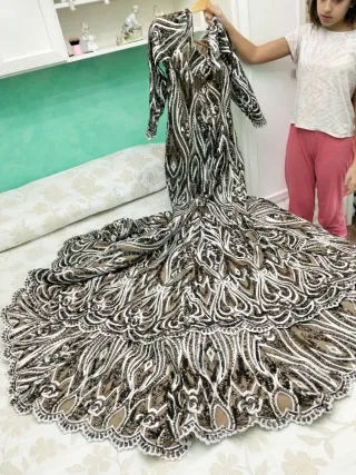 Vestido de fiesta largo lentejuelas