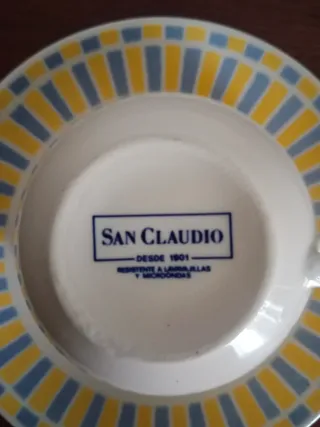 Juego de 2 tazas y platos de café. San Claudio.