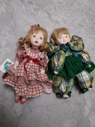 Coppia bambole porcellana vintage