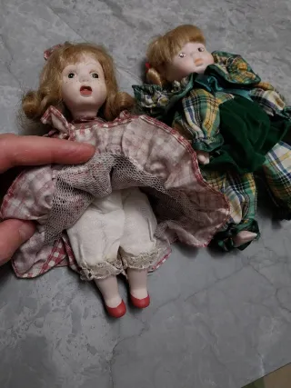 Coppia bambole porcellana vintage