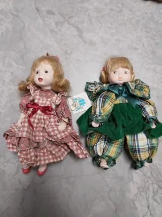 Coppia bambole porcellana vintage