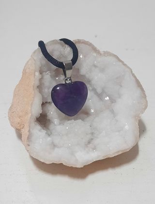 Colgante Corazón Amatista - 1,5 cm x 1,5 cm