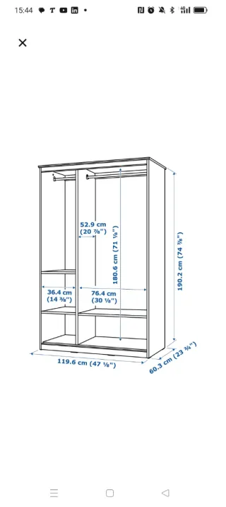 Armario Ikea Brusali marrón 3 puertas espejo