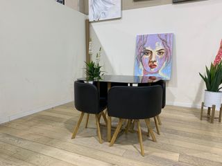 Mesa comedor cristal teka y 4 sillas