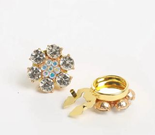 Botões Magnéticos Flor Cristal Verde Prata