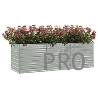 Arriate de acero galvanizado plateado 240x80x77 cm