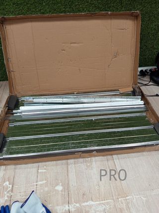 Arriate de acero galvanizado plateado 240x80x77 cm