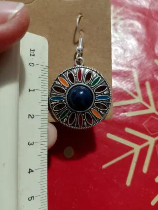 Orecchini rotondi boho mosaico multicolore