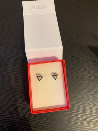 Pendientes Guess Diamante Plata Usados 1 Vez
