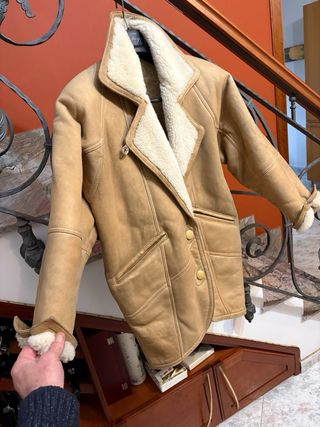 Cappotto Montone Shearling donna vera pelle Vintag