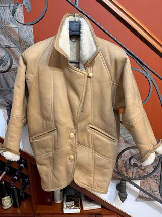 Cappotto Montone Shearling donna vera pelle Vintag