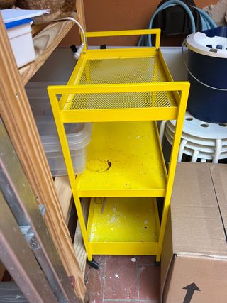 Carrito auxiliar amarillo 3 estantes