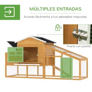 Gallinero Madera Exterior Jaula 2-4 Gallinas