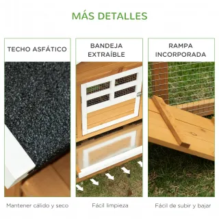 Gallinero Madera Exterior Jaula 2-4 Gallinas