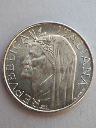 Italia 500 Lire Argento 1965 Dante