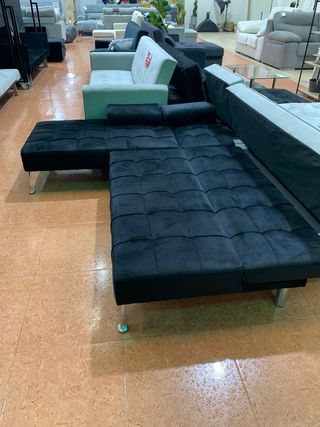 Sofá Cama Keren XS Chaise Longue Negro