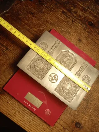 Cofanetto vintage peltro araldi