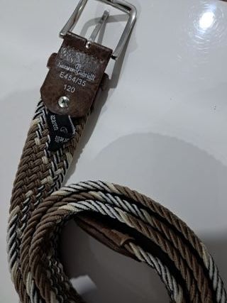 2 cinture uomo pelle e intrecciata elsatica