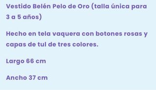 Vestido Peto Belen Pelo de Oro Talla 3-5