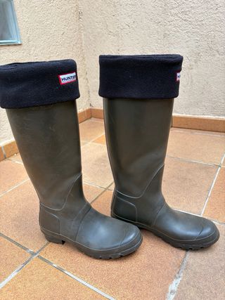 Botas Agua Hunter Verdes con Calcetines