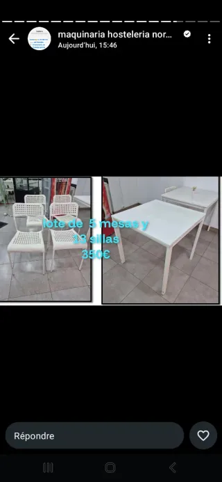 Juego de sillas y mesas